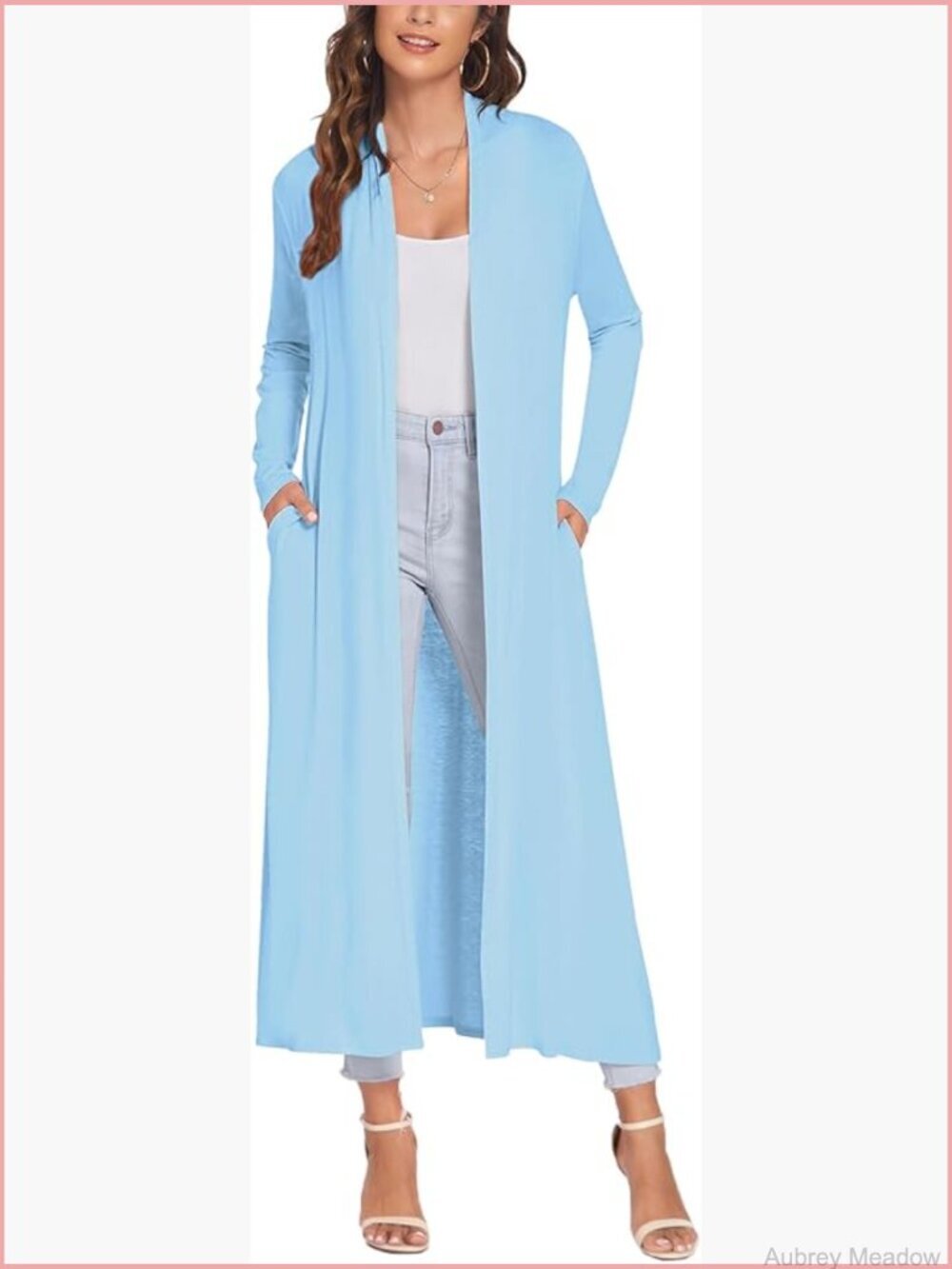 Floor Length Open Front Lightweight Long Sleeve Maxi Duster Cardigan with